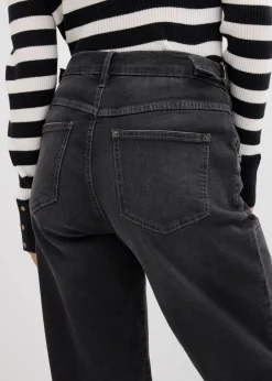 Damen bonprix Kurzgrößen|Bekleidung·Shirts & Tops|Wide-Leg Jeans Mid Waist
