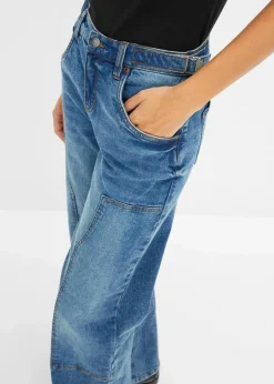 Best Wide-Leg Jeans Mid Waist Damen Jeans|Kurzgrößen