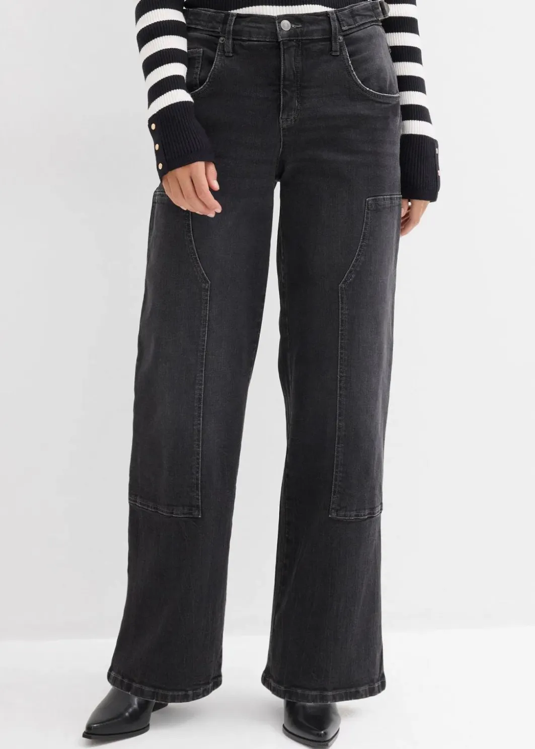 Online Wide-Leg Jeans Mid Waist Damen Jeans|Kurzgrößen