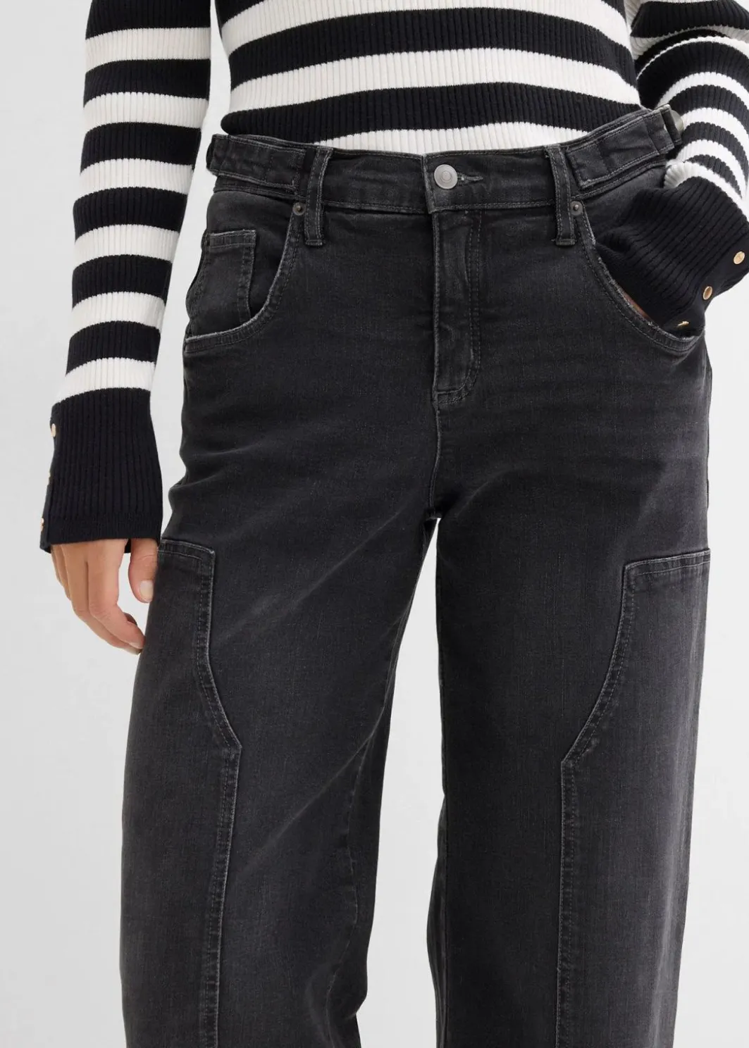 Online Wide-Leg Jeans Mid Waist Damen Jeans|Kurzgrößen