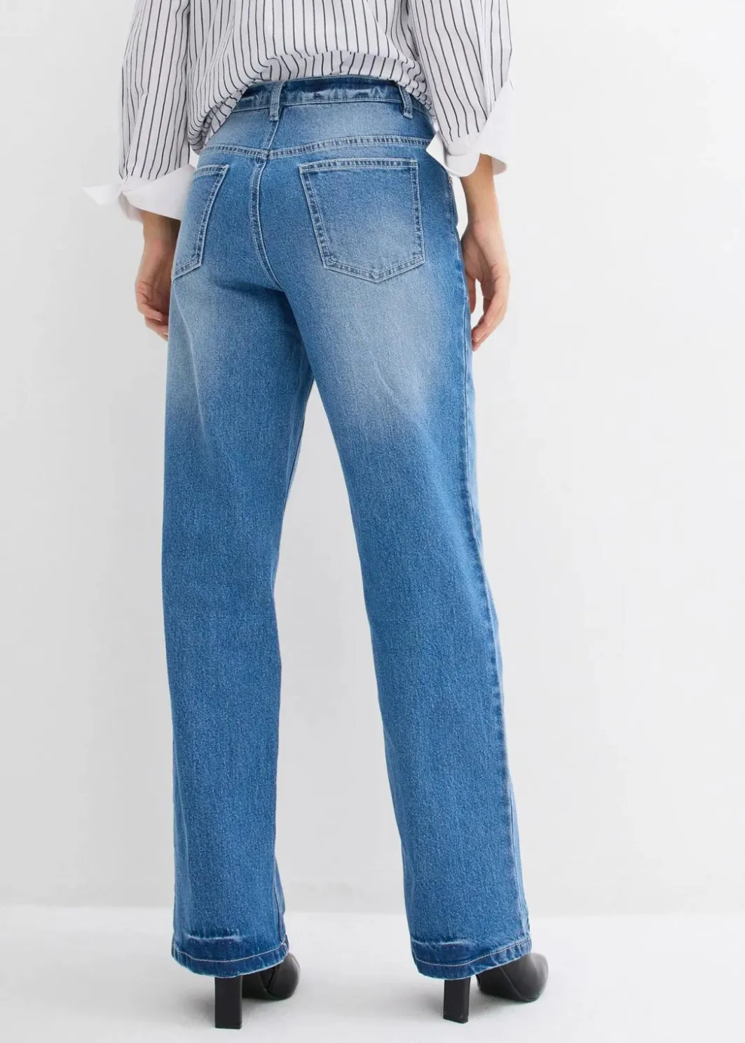 Damen bonprix Jeans|Bekleidung·Shirts & Tops|Wide-Leg-Jeans High Waist