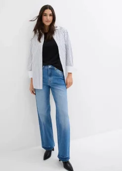 Damen bonprix Jeans|Bekleidung·Shirts & Tops|Wide-Leg-Jeans High Waist