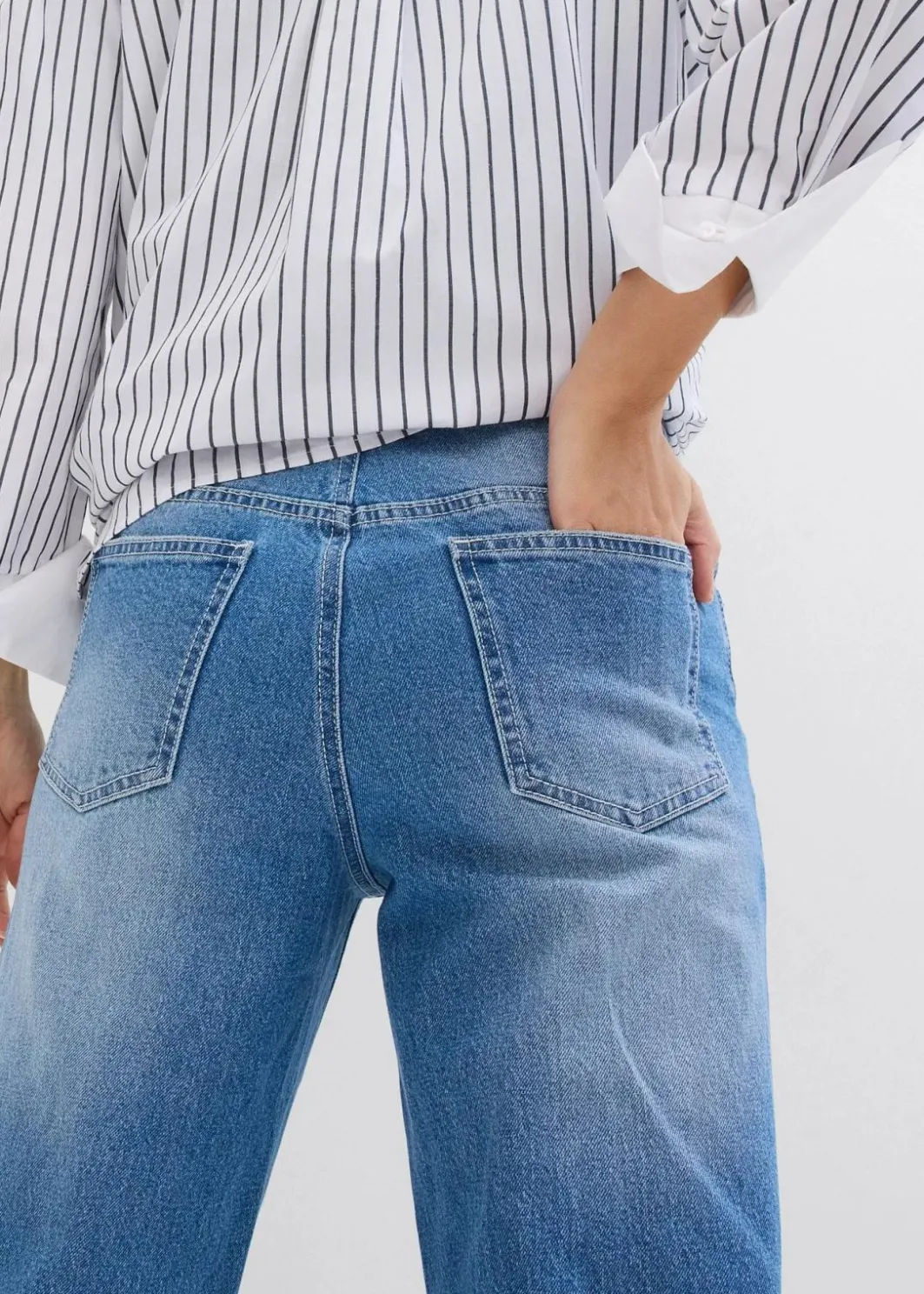 Damen bonprix Jeans|Bekleidung·Shirts & Tops|Wide-Leg-Jeans High Waist