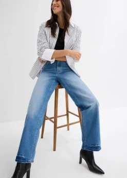 Damen bonprix Jeans|Bekleidung·Shirts & Tops|Wide-Leg-Jeans High Waist