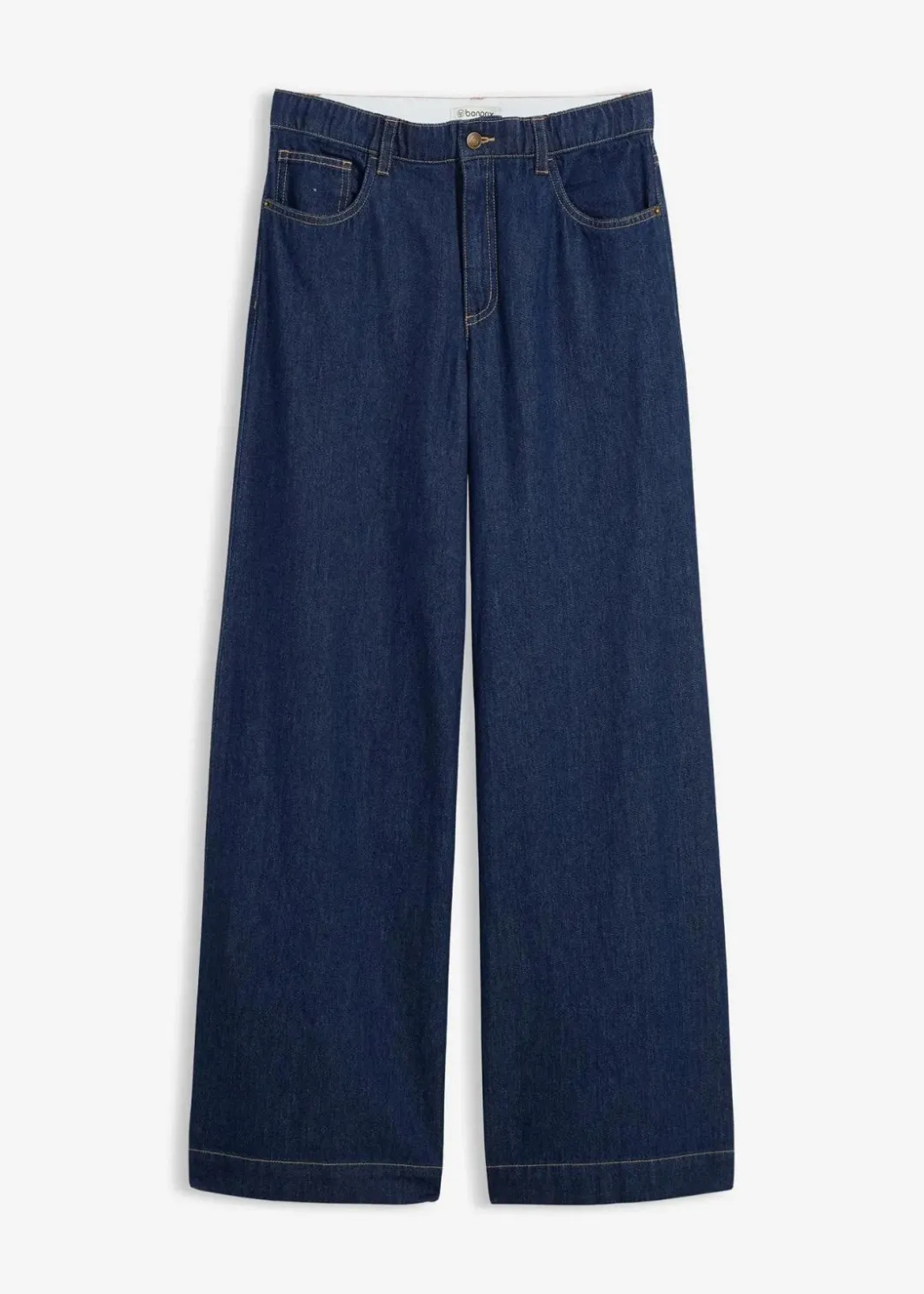 Damen bonprix Kurzgrößen|Bekleidung·Shirts & Tops|Wide-Leg-Jeans High Waist