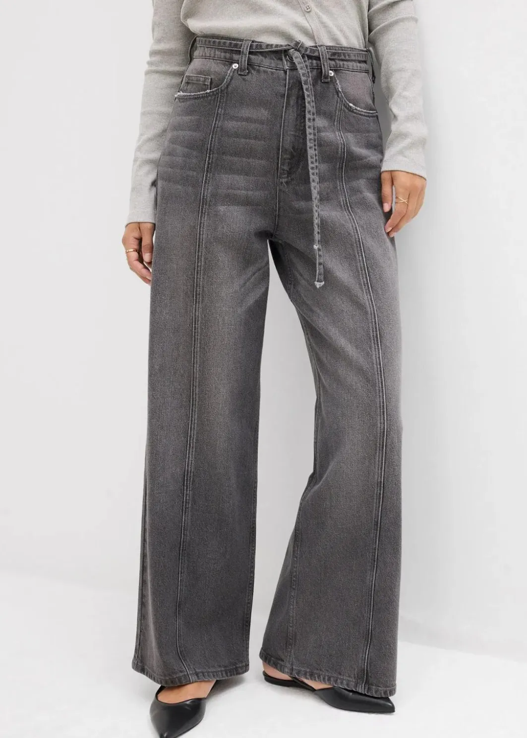 Damen bonprix Jeans|Bekleidung·Shirts & Tops|Wide-Leg-Jeans High Waist