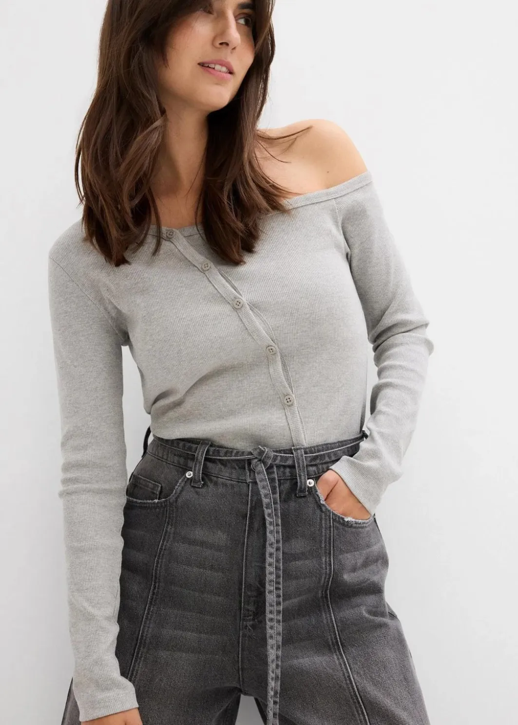Damen bonprix Jeans|Bekleidung·Shirts & Tops|Wide-Leg-Jeans High Waist