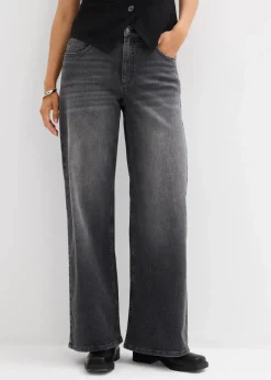Wide-Leg-Jeans, High Waist Damen Kurzgrößen|Jeans