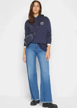 Damen bonprix Bekleidung·Shirts & Tops|Jeans|Wide-Leg-Jeans High Waist