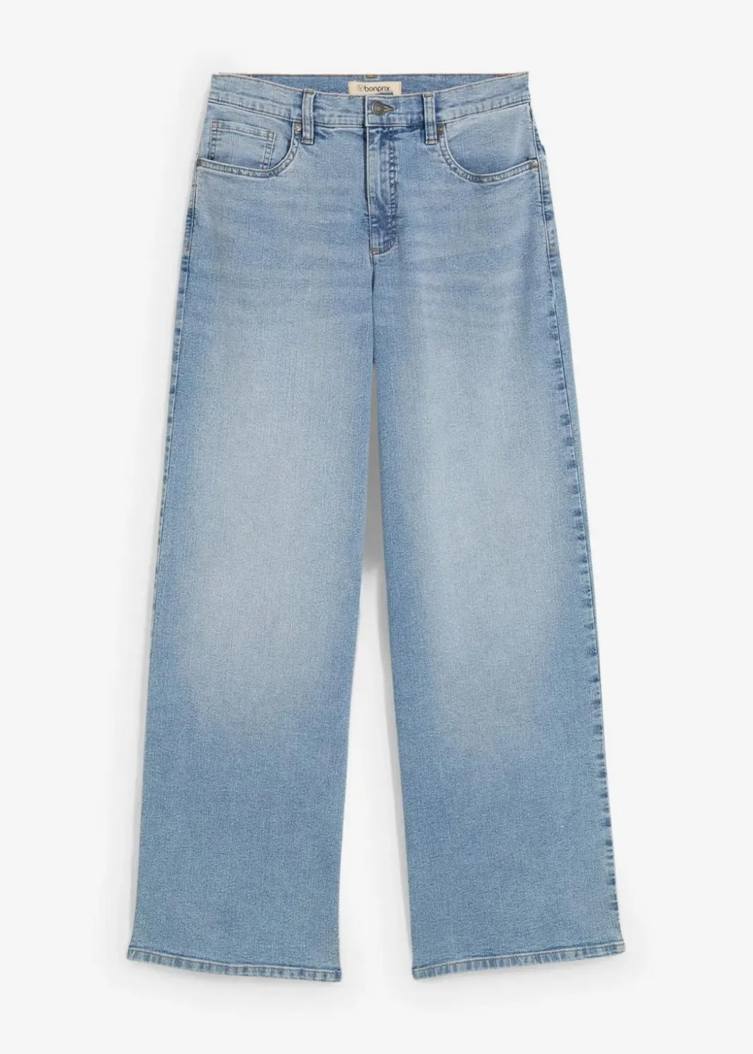Damen bonprix Kurzgrößen|Bekleidung·Shirts & Tops|Wide-Leg-Jeans, High Waist
