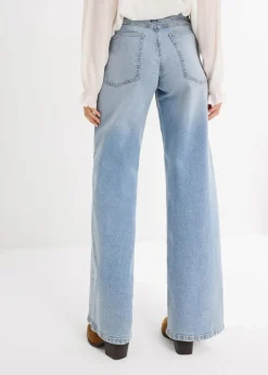 Damen bonprix Kurzgrößen|Bekleidung·Shirts & Tops|Wide-Leg-Jeans, High Waist
