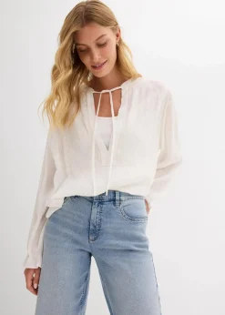 Damen bonprix Kurzgrößen|Bekleidung·Shirts & Tops|Wide-Leg-Jeans, High Waist