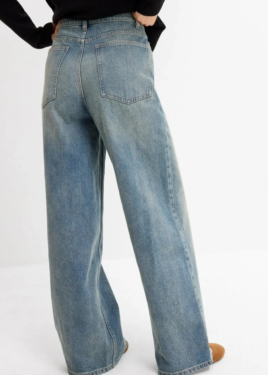 Damen bonprix Jeans|Bekleidung·Shirts & Tops|Wide-Leg-Jeans High Waist
