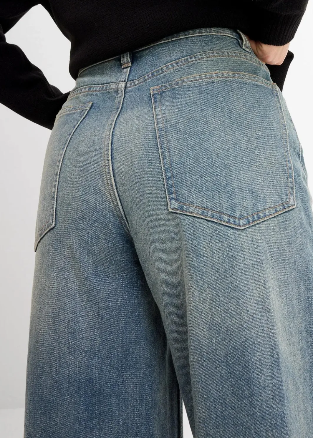 Damen bonprix Jeans|Bekleidung·Shirts & Tops|Wide-Leg-Jeans High Waist