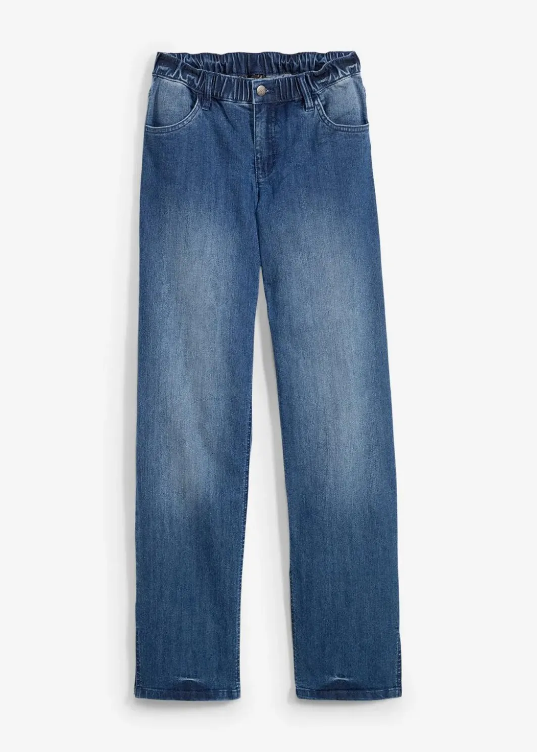 Damen bonprix Jeans|Bekleidung·Shirts & Tops|Wide-Leg-Jeans High Waist, Bequembund