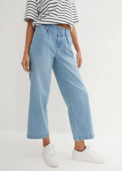 Damen bonprix Bekleidung·Shirts & Tops|Jeans|Wide-Leg-Jeans High Waist, Bequembund