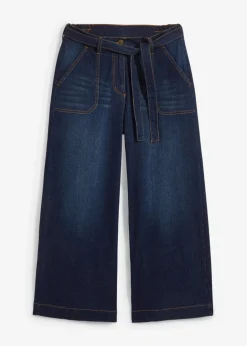 Damen bonprix Bekleidung·Shirts & Tops|Jeans|Wide-Leg-Jeans High Waist, Bequembund cropped