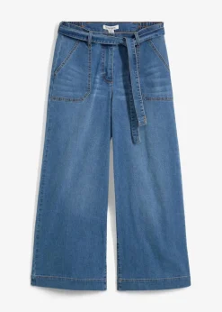 Damen bonprix Jeans|Bekleidung·Shirts & Tops|Wide-Leg-Jeans High Waist, Bequembund cropped