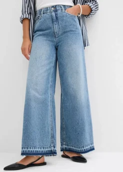 Wide-Leg-Jeans High Waist, cropped Damen Jeans
