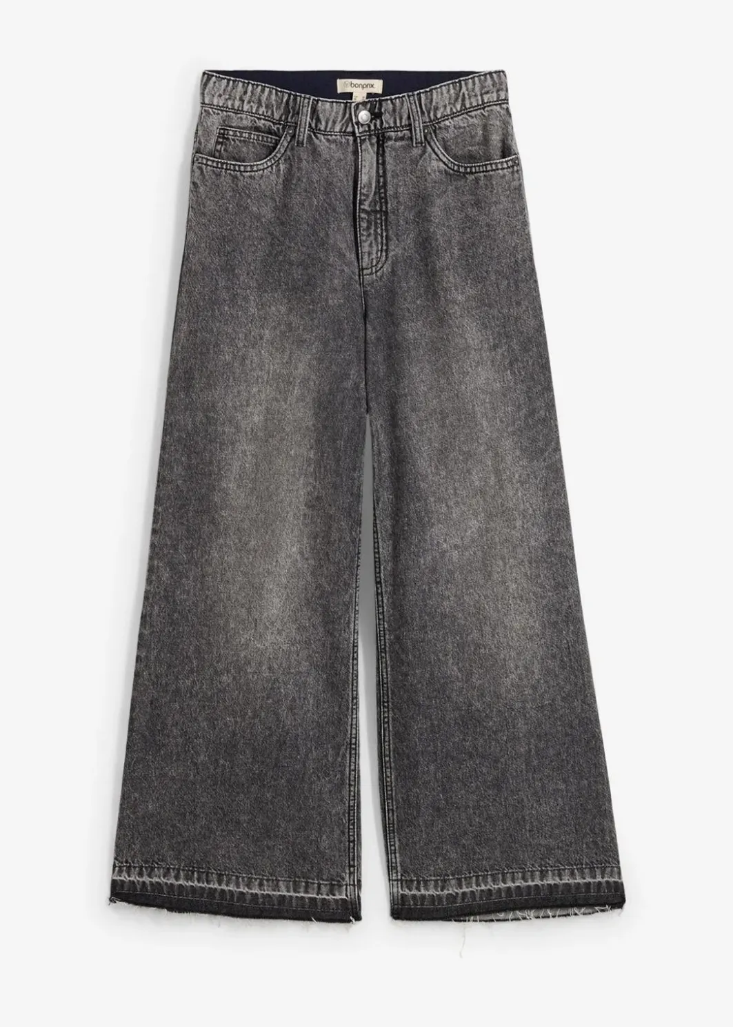 Damen bonprix Jeans|Wide-Leg-Jeans High Waist, cropped