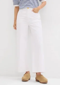 Damen bonprix Bekleidung·Shirts & Tops|Jeans|Wide-Leg-Jeans, High Waist, cropped