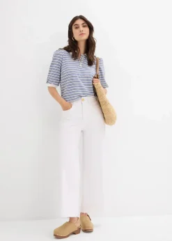 Damen bonprix Bekleidung·Shirts & Tops|Jeans|Wide-Leg-Jeans, High Waist, cropped