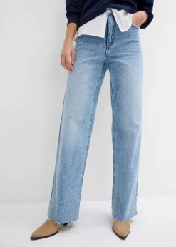 Wide-Leg-Jeans, High Waist, full Length Damen Kurzgrößen|Bekleidung·Shirts & Tops