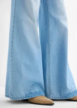 Damen bonprix Jeans|Kurzgrößen|Wide-Leg-Jeans, High Waist, Full Length Bequembund