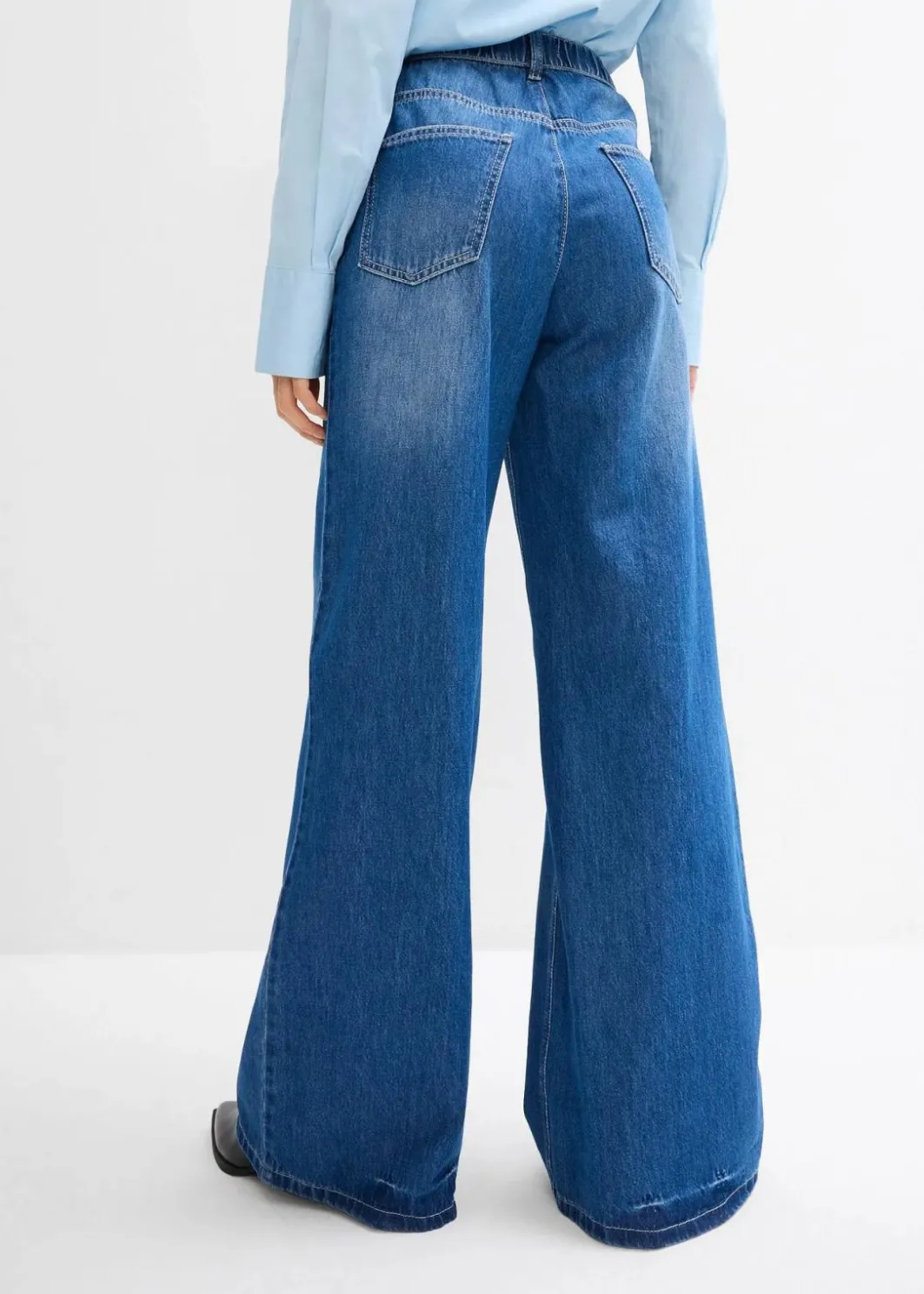 Damen bonprix Kurzgrößen|Bekleidung·Shirts & Tops|Wide-Leg-Jeans, High Waist, Full Length Bequembund