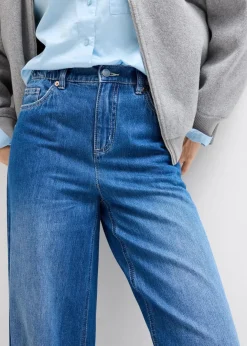 Damen bonprix Kurzgrößen|Bekleidung·Shirts & Tops|Wide-Leg-Jeans, High Waist, Full Length Bequembund