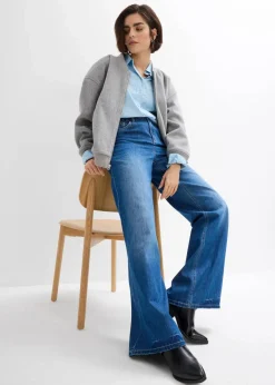 Damen bonprix Kurzgrößen|Bekleidung·Shirts & Tops|Wide-Leg-Jeans, High Waist, Full Length Bequembund