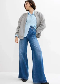 Discount Wide-Leg-Jeans, High Waist, Full Length Bequembund Damen Jeans|Kurzgrößen