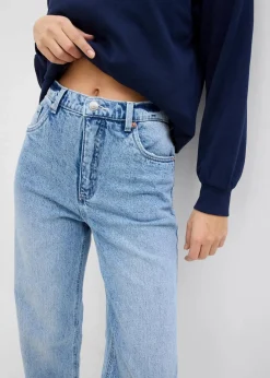 Damen bonprix Jeans|Kurzgrößen|Wide-Leg-Jeans, High Waist, full Length