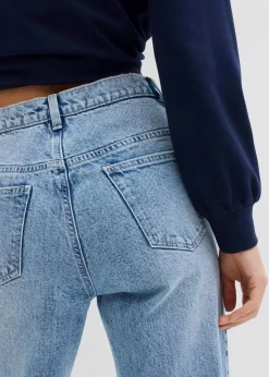 Damen bonprix Jeans|Kurzgrößen|Wide-Leg-Jeans, High Waist, full Length