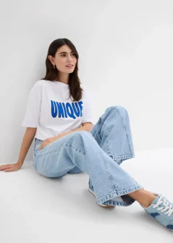 Sale Wide-Leg-Jeans High Waist, Low Stretch Damen Bekleidung·Shirts & Tops|Jeans