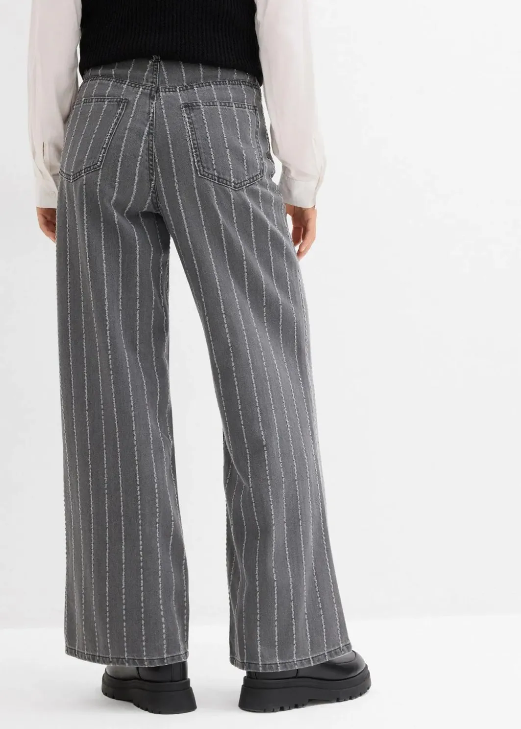 Discount Wide-Leg-Jeans High Waist mit Destroyed Effekten Damen Bekleidung·Shirts & Tops|Jeans