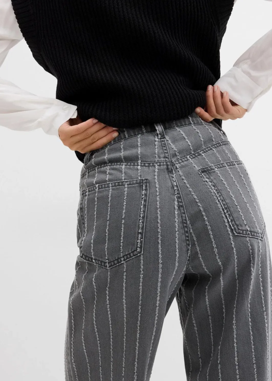 Discount Wide-Leg-Jeans High Waist mit Destroyed Effekten Damen Bekleidung·Shirts & Tops|Jeans