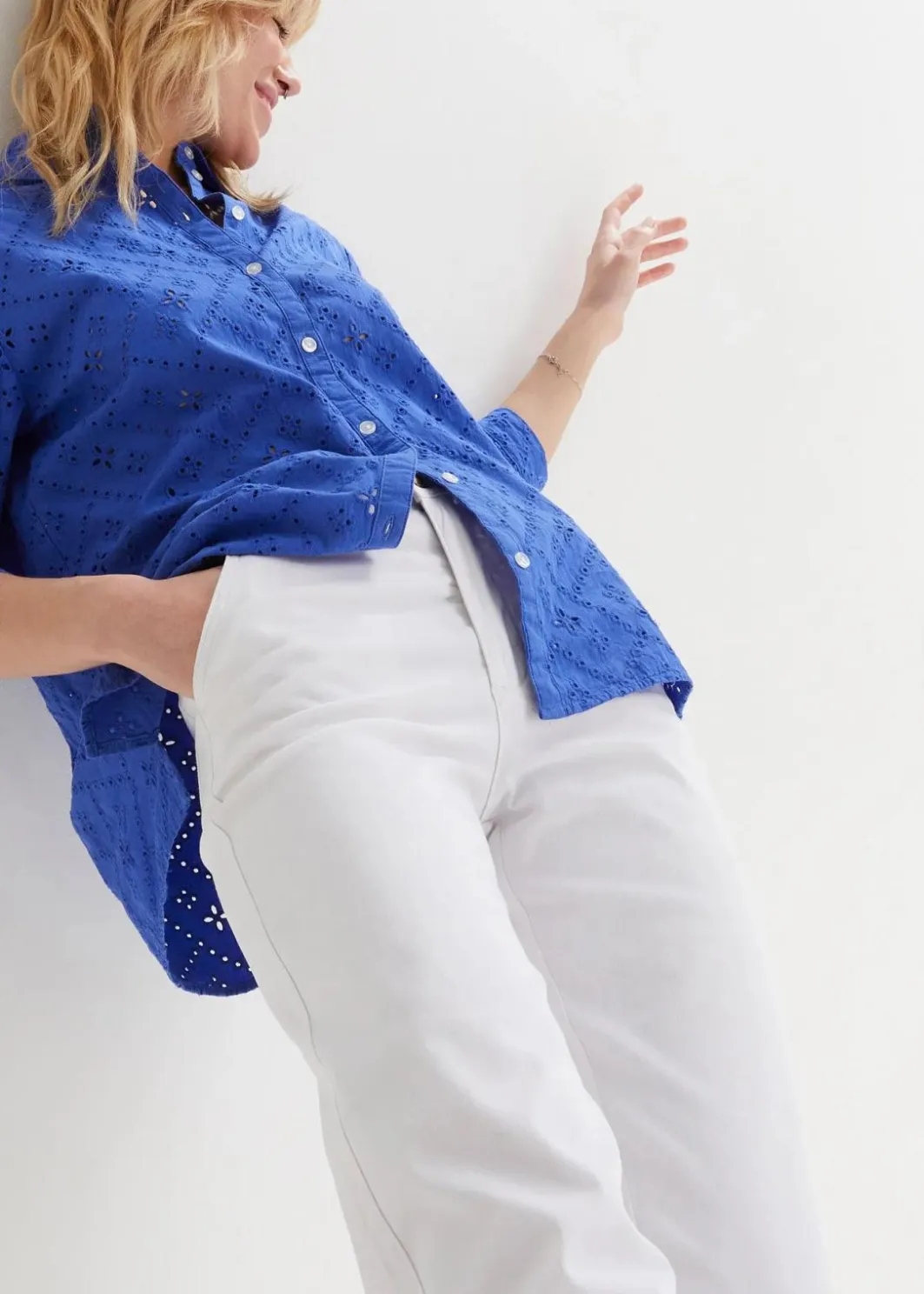 Damen bonprix Bekleidung·Shirts & Tops|Jeans|Wide-Leg-Jeans High Waist, Stretch
