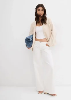 Clearance Wide-Leg-Jeans, Low Waist Damen Jeans|Kurzgrößen
