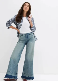 Discount Wide-Leg-Jeans Mid Waist Damen Kurzgrößen|Bekleidung·Shirts & Tops