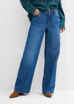 Outlet Wide-Leg-Jeans Mid Waist Damen Jeans|Kurzgrößen