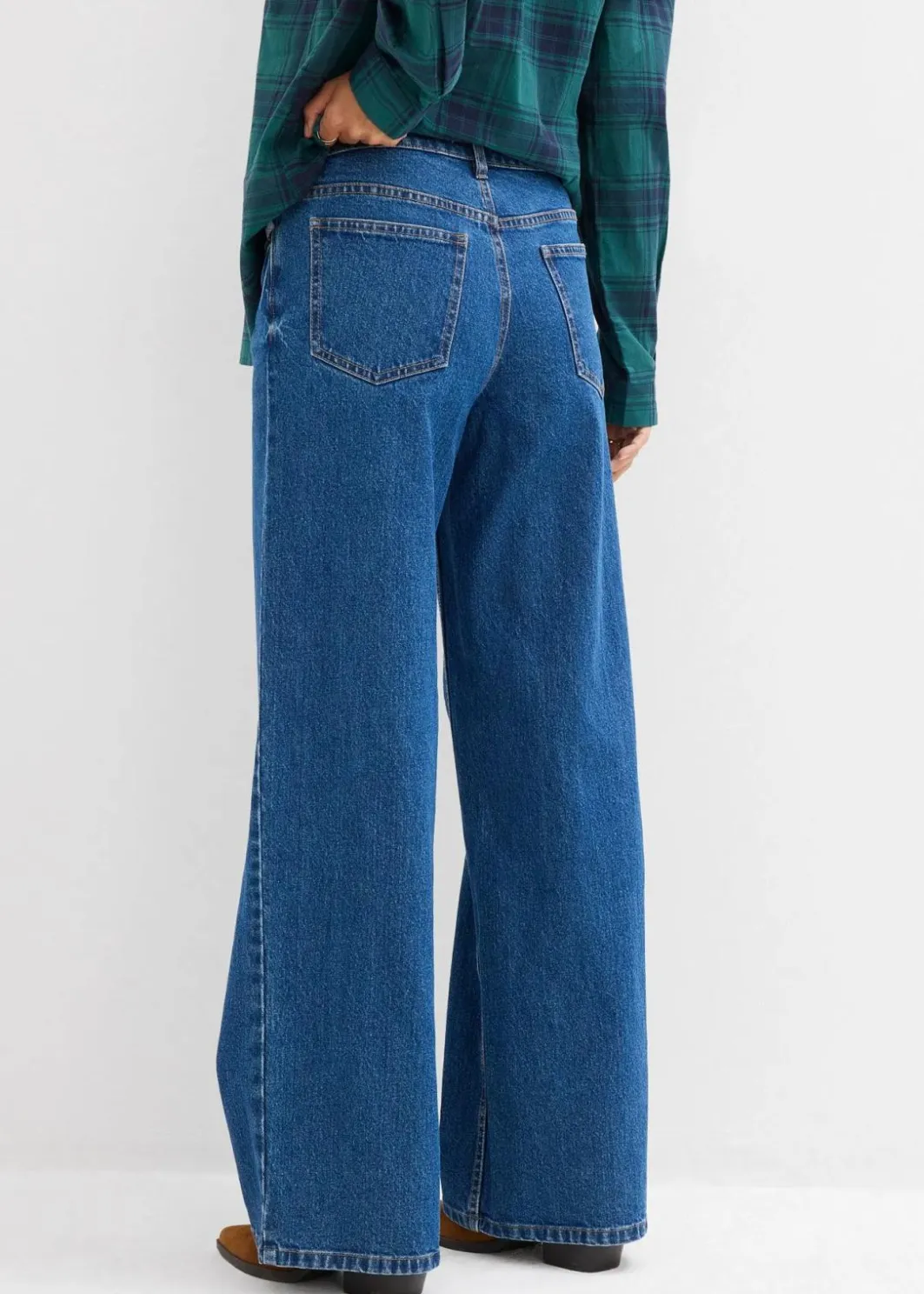 Outlet Wide-Leg-Jeans Mid Waist Damen Jeans|Kurzgrößen