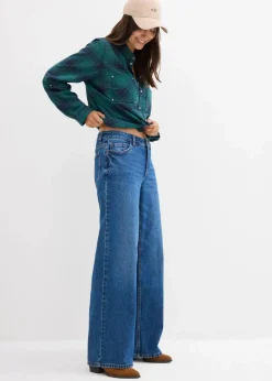 Outlet Wide-Leg-Jeans Mid Waist Damen Jeans|Kurzgrößen