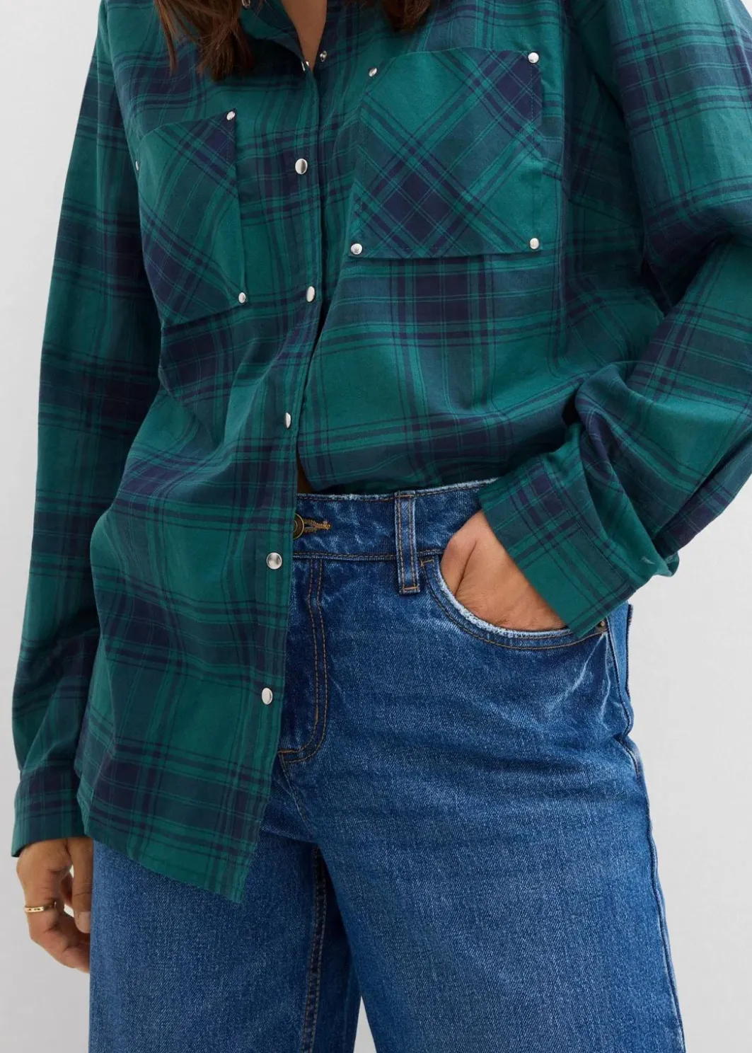 Outlet Wide-Leg-Jeans Mid Waist Damen Jeans|Kurzgrößen
