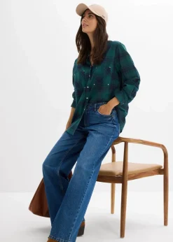 Outlet Wide-Leg-Jeans Mid Waist Damen Jeans|Kurzgrößen