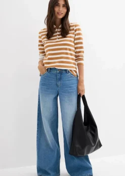Outlet Wide-Leg-Jeans Mid Waist Damen Kurzgrößen|Bekleidung·Shirts & Tops