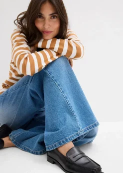 Outlet Wide-Leg-Jeans Mid Waist Damen Kurzgrößen|Bekleidung·Shirts & Tops