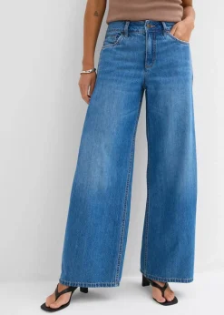 Best Wide-Leg-Jeans Mid Waist Damen Jeans|Kurzgrößen