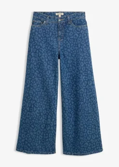Damen bonprix Kurzgrößen|Bekleidung·Shirts & Tops|Wide-Leg-Jeans Mid Waist