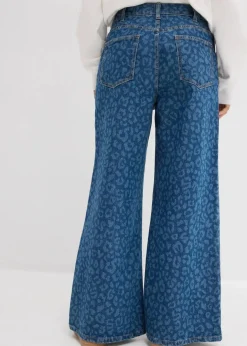 Damen bonprix Kurzgrößen|Bekleidung·Shirts & Tops|Wide-Leg-Jeans Mid Waist